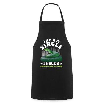 Green Tree Python - Cooking Apron - black - Front - AI Model Male 185 dark (185cm)