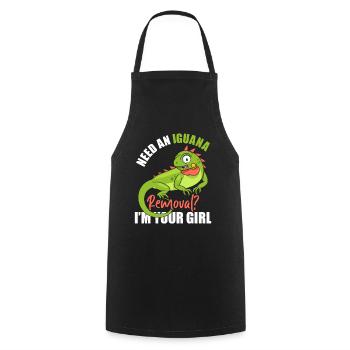 Iguana lustiger Spruch - Kochschürze - Schwarz - Vorne - AI Model Male 185 dark (185cm)