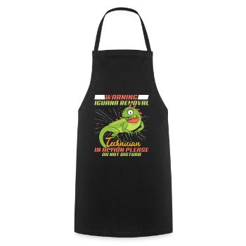Iguana lustiger Spruch - Kochschürze - Schwarz - Vorne - AI Model Male 185 dark (185cm)