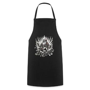 Père Noël choc électrique design humoristique - Tablier de cuisine - noir - Devant - AI Model Male 185 dark (185cm)