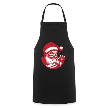 Santa Loves Alcohol Christmas Fun - Cooking Apron - black - Front - AI Model Male 185 dark (185cm)