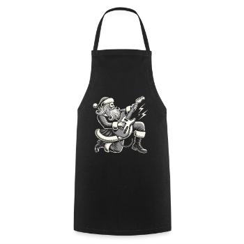 Rocking Santa Claus with guitar - Cooking Apron - black - Front - AI Model Male 185 dark (185cm)