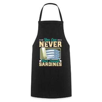 Sardines, Fishing, Fish - Cooking Apron - black - Front - AI Model Male 185 dark (185cm)