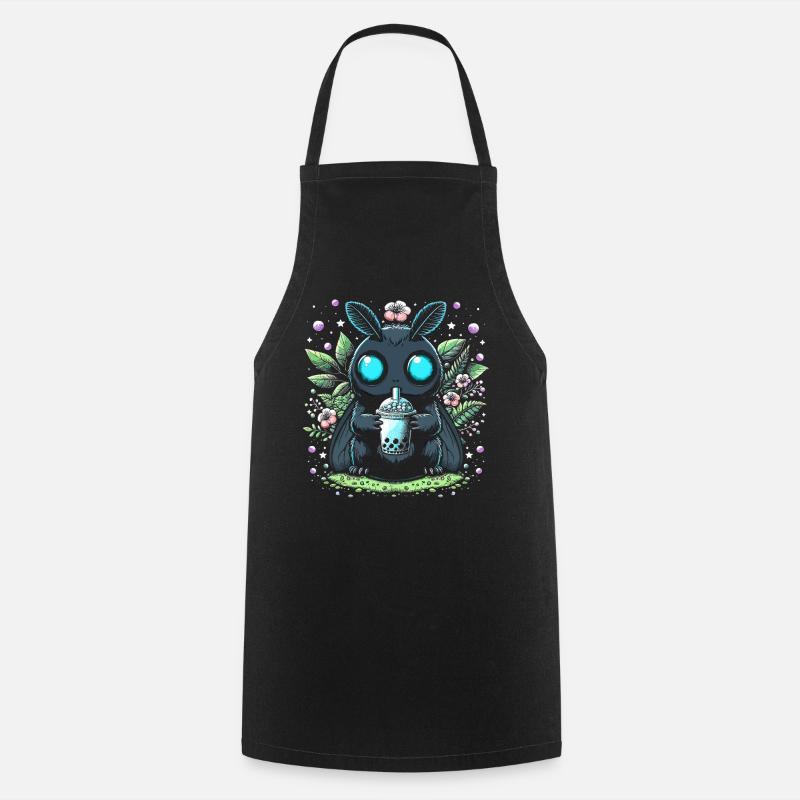 Mothman Bubble Tea - Cooking Apron - black