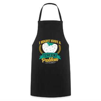 Griechische Brot Zwiebeln Pita Tomaten Tzatziki - Kochschürze - Schwarz - Vorne - AI Model Male 185 dark (185cm)