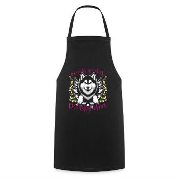 Dog saying dog dog - Cooking Apron - black - Front - AI Model Male 185 dark (185cm)