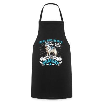 Dog saying dog dog - Cooking Apron - black - Front - AI Model Male 185 dark (185cm)