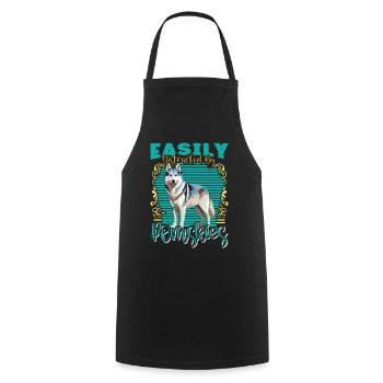 Dog saying dog dog - Cooking Apron - black - Front - AI Model Male 185 dark (185cm)