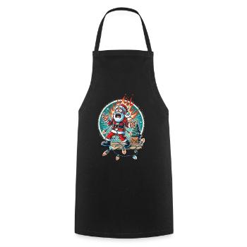 Père Noël Électrocution Chaos Humour - Tablier de cuisine - noir - Devant - AI Model Male 185 dark (185cm)