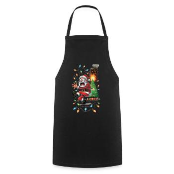 Père Noël Électrocution Chaos Désastre - Tablier de cuisine - noir - Devant - AI Model Male 185 dark (185cm)