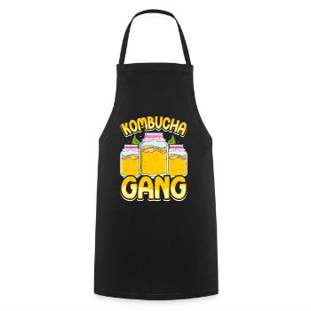 Boissons fermentées Kombucha Scoby - Tablier de cuisine - noir - Devant - AI Model Male 185 dark (185cm)