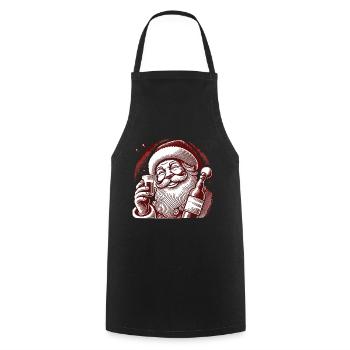 Christmas Humor Santa Alcohol Connoisseur - Cooking Apron - black - Front - AI Model Male 185 dark (185cm)