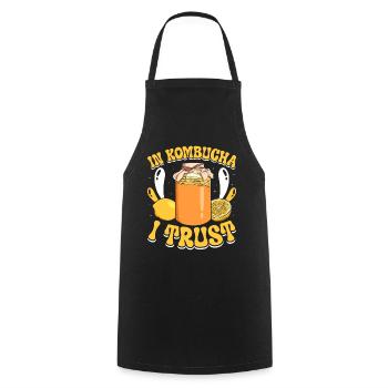 Kombucha Scoby fermented drinks - Kochschürze - Schwarz - Vorne - AI Model Male 185 dark (185cm)