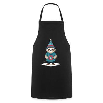 Cozy Sloth Gnome Gnome Gnome - Cooking Apron - black - Front - AI Model Male 185 dark (185cm)