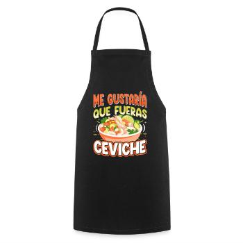 Seafood Peruvian Ceviche - Kochschürze - Schwarz - Vorne - AI Model Male 185 dark (185cm)