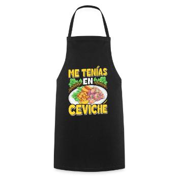 Seafood Peruvian Ceviche - Kochschürze - Schwarz - Vorne - AI Model Male 185 dark (185cm)