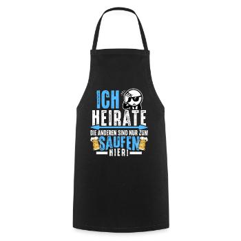 JGA Männer T-Shirt Bräutigam Kostüm Polterabend - Kochschürze - Schwarz - Vorne - AI Model Male 185 dark (185cm)