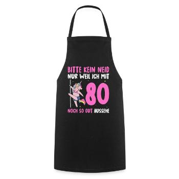 Please No Envy 80's Birthday - Cooking Apron - black - Front - AI Model Male 185 dark (185cm)