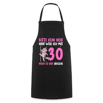 Please No Envy 30 Birthday - Cooking Apron - black - Front - AI Model Male 185 dark (185cm)