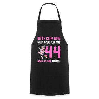 Please No Envy 44 Birthday - Cooking Apron - black - Front - AI Model Male 185 dark (185cm)