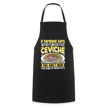 Seafood Peruvian Ceviche - Kochschürze - Schwarz - Vorne - AI Model Male 185 dark (185cm)