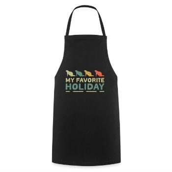 Silhouette de chats Mes vacances préférées - Tablier de cuisine - noir - Devant - AI Model Male 185 dark (185cm)