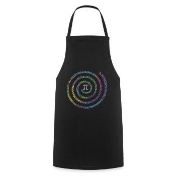 Pi Day: 3.14159265359 Spiral Rainbow - Cooking Apron - black - Front - AI Model Male 185 dark (185cm)