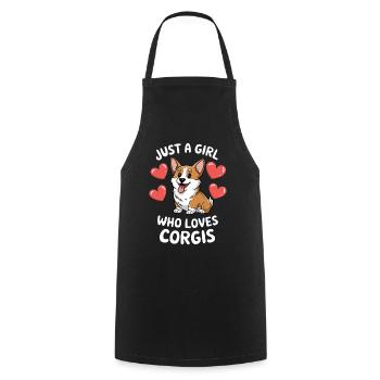 Just a Girl Who Loves Corgis - Cooking Apron - black - Front - AI Model Male 185 dark (185cm)