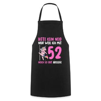 Please No Envy 52 Birthday - Cooking Apron - black - Front - AI Model Male 185 dark (185cm)