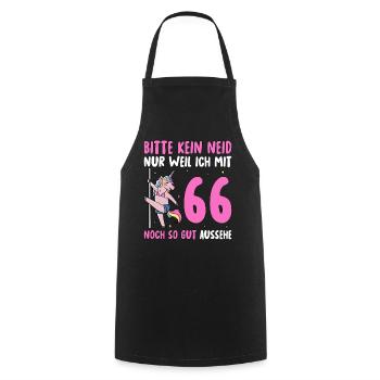 Please No Envy 66 Birthday - Cooking Apron - black - Front - AI Model Male 185 dark (185cm)