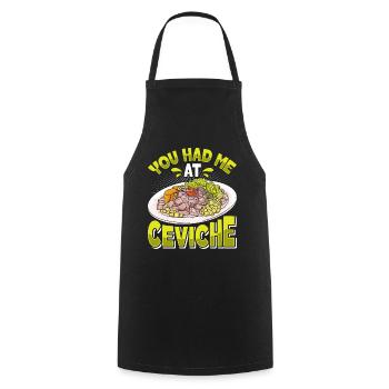 Seafood Peruvian Ceviche - Kochschürze - Schwarz - Vorne - AI Model Male 185 dark (185cm)