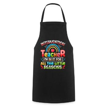 Enseignant d’intervention, Spécialiste de l’intervention - Tablier de cuisine - noir - Devant - AI Model Male 185 dark (185cm)