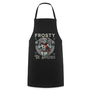 Frosty The Muscle Man Bonhomme de neige Fitness - Tablier de cuisine - noir - Devant - AI Model Male 185 dark (185cm)