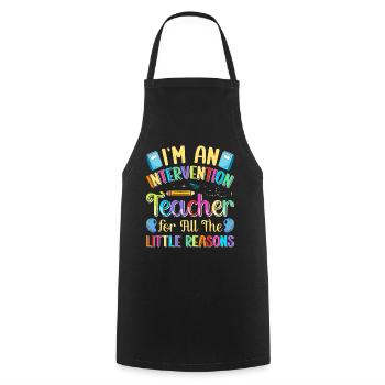 Enseignant d’intervention, Spécialiste de l’intervention - Tablier de cuisine - noir - Devant - AI Model Male 185 dark (185cm)