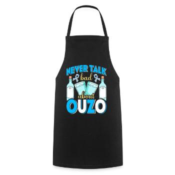 Griechenland Ouzo - Kochschürze - Schwarz - Vorne - AI Model Male 185 dark (185cm)