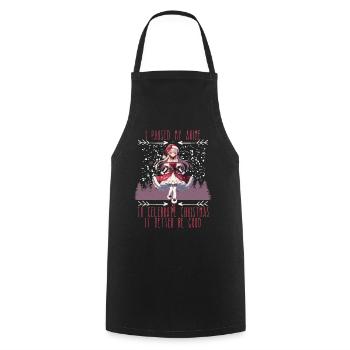 Anime Christmas Joy for Fans - Cooking Apron - black - Front - AI Model Male 185 dark (185cm)