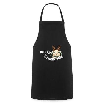 Hoppy Christmas Rabbit Christmas - Cooking Apron - black - Front - AI Model Male 185 dark (185cm)