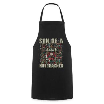 Naughty Nutcracker Christmas Humor - Cooking Apron - black - Front - AI Model Male 185 dark (185cm)