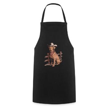 Foxred Labrador Cowboy - Cooking Apron - black - Front - AI Model Male 185 dark (185cm)