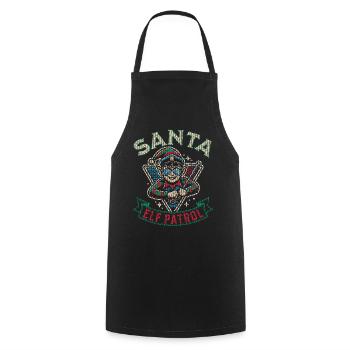 Santa Elf Patrol Weihnachtszeit Humor - Kochschürze - Schwarz - Vorne - AI Model Male 185 dark (185cm)