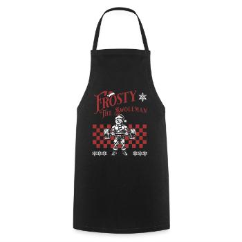 Frosty the swoleman Christmas Fun Fitness Design - Cooking Apron - black - Front - AI Model Male 185 dark (185cm)