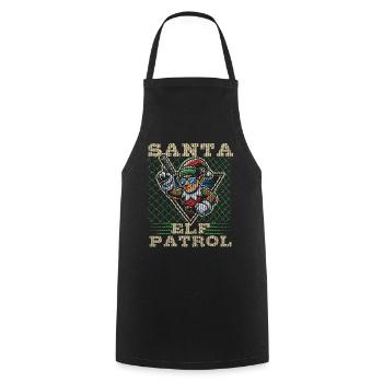 Santa Elf Patrol Christmas Fun - Cooking Apron - black - Front - AI Model Male 185 dark (185cm)
