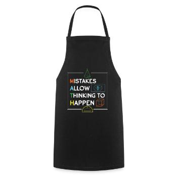 Pi-Tag: Mistakes enable thinking - Cooking Apron - black - Front - AI Model Male 185 dark (185cm)