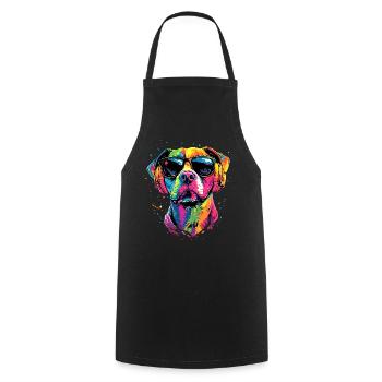 Pitbull Bulldog Pittie American Pitbull Terrier - Cooking Apron - black - Front - AI Model Male 185 dark (185cm)