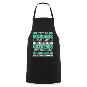 Caregiver Infection Control - Cooking Apron - black - Front - AI Model Male 185 dark (185cm)