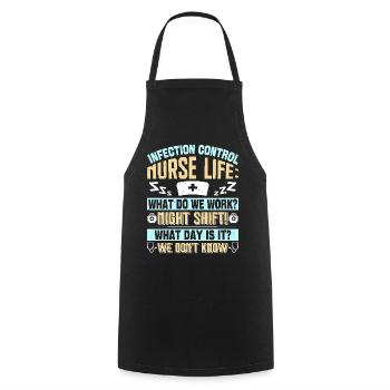 Caregiver Infection Control - Cooking Apron - black - Front - AI Model Male 185 dark (185cm)