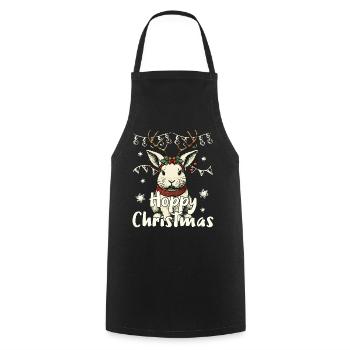 Hoppy Weihnachten Rentier Hase Festlich - Kochschürze - Schwarz - Vorne - AI Model Male 185 dark (185cm)