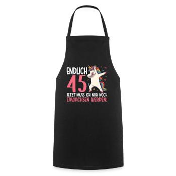 Finally 45 Now just growing up - Cooking Apron - black - Front - AI Model Male 185 dark (185cm)