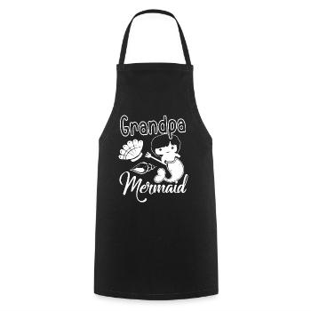 Mermaid Grandpa Mermaid - Cooking Apron - black - Front - AI Model Male 185 dark (185cm)