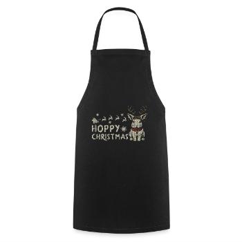 Hoppy Noël Drôle Lapin de Noël - Tablier de cuisine - noir - Devant - AI Model Male 185 dark (185cm)